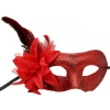 Red Color Shiny Feathered Party Mask
