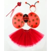 Red Ladybug Firefly Costume Set - (Tutu, Wings, Crown, Wand) (5365)