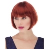 Kızıl Renk Düz Kesim Astarlı Küt Parti Peruğu (5365)