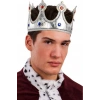 King Crown Silver Color Fabric Material Adult Size