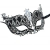 Crystal Silver Stone Black Laser Cut Metal Luxury Mask