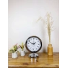 Krom Metal Çini Desen Masa Saati 25×20 cm