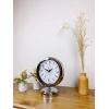 Krom Metal Çini Desen Masa Saati 25×20 cm