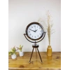 Krom Metal Mini Tripod Dekoratif Masa Saati 45×26 cm