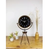 Krom Metal Mini Tripod Gece Siyahı Masa Saati 45×26 cm