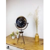 Krom Metal Mini Tripod Gece Siyahı Masa Saati 45×26 cm