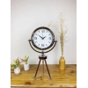 Krom Metal Mini Tripod Modern Masa Saati 45×26 cm