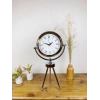 Krom Metal Mini Tripod Retro Masa Saati 45×26 cm