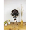 Krom Metal Mini Tripod Tasarım Masa Saati 45×26 cm
