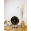 Krom Metal Siyah Retro Masa Saati 25×20 cm