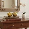 Small Apple Design Ornament - Ceramic - Glossy Gold