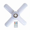 Lamba 4 Kanatlı E27 Duya Takılan Kumandalı Katlanabilir Led Müzik Lamba Işığı Avize Bluetooth Hoparlör (5365)