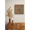 Leopar Deseni Ahşap Çerçeveli Tablo 50 x 50