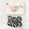 Loren Crafts 8 li Gülen Yüz Siyah Düğme - 0522