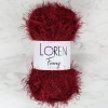 Loren Furry Burgundy Hand Knitting Yarn - RF026 - 34054