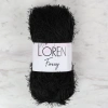 Loren Furry Black Knitting Yarn - RF1001 - 34066