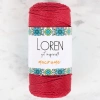 Loren Macrame Koyu Kırmızı El Örgü İpi - RM 0105 - 34345