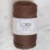 Loren Polyester Soft Macrame Kahverengi El Örgü İpi - LM032 - 34438
