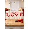 Love Nakışlı 4lü Mutfak Havlusu Seti  30x50 cm