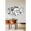 Love Yazısı Manzara 5 Parçalı Mdf Tablo 60 x 100