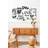 Love Yazısı Manzara 5 Parçalı Mdf Tablo 60 x 100