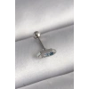 Mavi Zirkon Taşlı Çelik Tragus Piercing 6mm 1.2mm