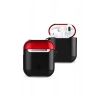 Durukar®  Airpods 2 (2.nesil) 3in1 Kılıf - Siyah-Kırmızı