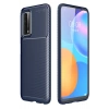 Durukar®  Huawei P Smart 2021 Kılıf Auto Focus Karbon Kapak - Lacivert
