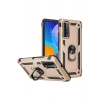Durukar®  Huawei P Smart 2021 Kılıf Sofya Yüzüklü Silikon Kapak - Gold