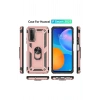 Durukar®  Huawei P Smart 2021 Kılıf Sofya Yüzüklü Silikon Kapak - Rose