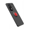 Durukar®  Huawei P40 Kılıf Range Yüzüklü Silikon - Siyah-Kırmızı