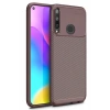 Mey İthalat®  Huawei P40 Lite E Kılıf Auto Focus Karbon Kapak - Kahverengi