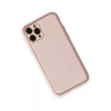 Mey İthalat®  iPhone 11 Pro Kılıf Coco Deri Silikon Kapak - Pudra