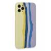 Durukar®  iPhone 11 Pro Kılıf Ebruli Lansman Silikon - Sarı-Lila
