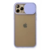 Mey İthalat®  iPhone 11 Pro Kılıf Palm Buzlu Kamera Sürgülü Silikon - Lila