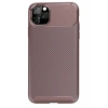 Durukar®  iPhone 11 Pro Max Kılıf Auto Focus Karbon Kapak - Kahverengi