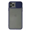 Durukar®  iPhone 11 Pro Max Kılıf Palm Buzlu Kamera Sürgülü Silikon - Lacivert
