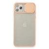 Mey İthalat®  iPhone 11 Pro Max Kılıf Palm Buzlu Kamera Sürgülü Silikon - Pembe