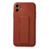 Durukar®  iPhone 12 Kılıf Coco Deri Standlı Kapak - Fuşya