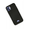 Mey İthalat®  iPhone 12 Kılıf Kelvin Kartvizitli Silikon - Siyah