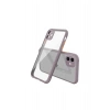 Durukar®  iPhone 12 Mini Kılıf Miami Şeffaf Silikon - Açık Mor