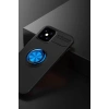 Mey İthalat®  iPhone 12 Mini Kılıf Range Yüzüklü Silikon - Siyah-Mavi