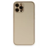 Mey İthalat®  iPhone 12 Pro Kılıf Coco Deri Silikon Kapak - Gold