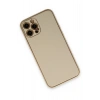 Mey İthalat®  iPhone 12 Pro Kılıf Coco Deri Silikon Kapak - Gold