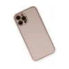 Mey İthalat®  iPhone 12 Pro Kılıf Coco Deri Silikon Kapak - Pudra