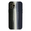 Durukar®  iPhone 12 Pro Kılıf Ebruli Lansman Silikon - Siyah-Lacivert
