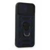 Durukar®  iPhone 12 Pro Kılıf Pars Lens Yüzüklü Silikon - Lacivert