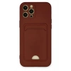 Mey İthalat®  iPhone 12 Pro Max Kılıf Kelvin Kartvizitli Silikon - Bordo