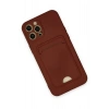 Mey İthalat®  iPhone 12 Pro Max Kılıf Kelvin Kartvizitli Silikon - Bordo