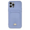 Mey İthalat®  iPhone 12 Pro Max Kılıf Kelvin Kartvizitli Silikon - Lila